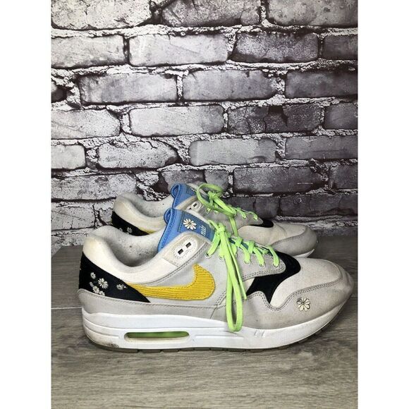 Nike Air Max 1 Daisy White Grey Black Yellow Sneakers Men 12M US/46 CW6031-100 - Picture 4 of 16